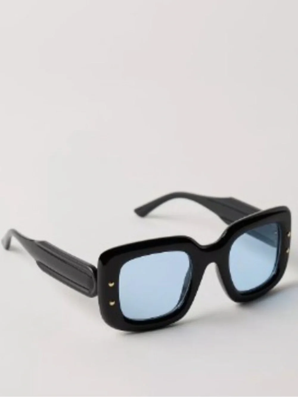 Free People Maren Studded Rectangle Sunglasses in Black | NWT